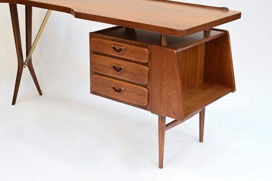 Image 1 of Teak bureau Louis Van-Teeffelen Webé Editie 1960