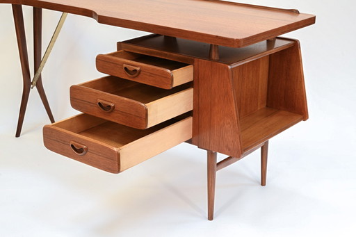 Teak bureau Louis Van-Teeffelen Webé Editie 1960