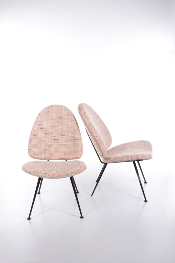 Image 1 of Vintage stoelen set met metalen pootjes, 1960s