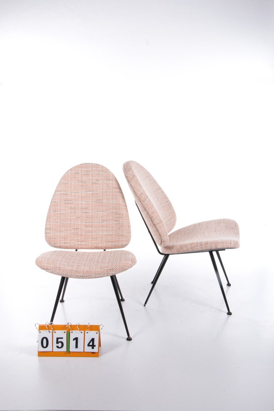 Image 1 of Vintage stoelen set met metalen pootjes, 1960s