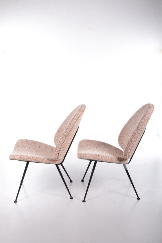 Image 1 of Vintage stoelen set met metalen pootjes, 1960s