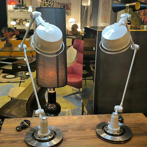 2x Vintage bureaulampen