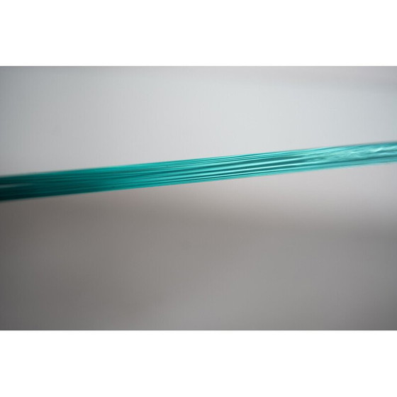 Image 1 of Vintage "Zanuso" bijzettafel in glas en roestvrij staal door Marco Zanuso voor Zanotta, Italië 1960