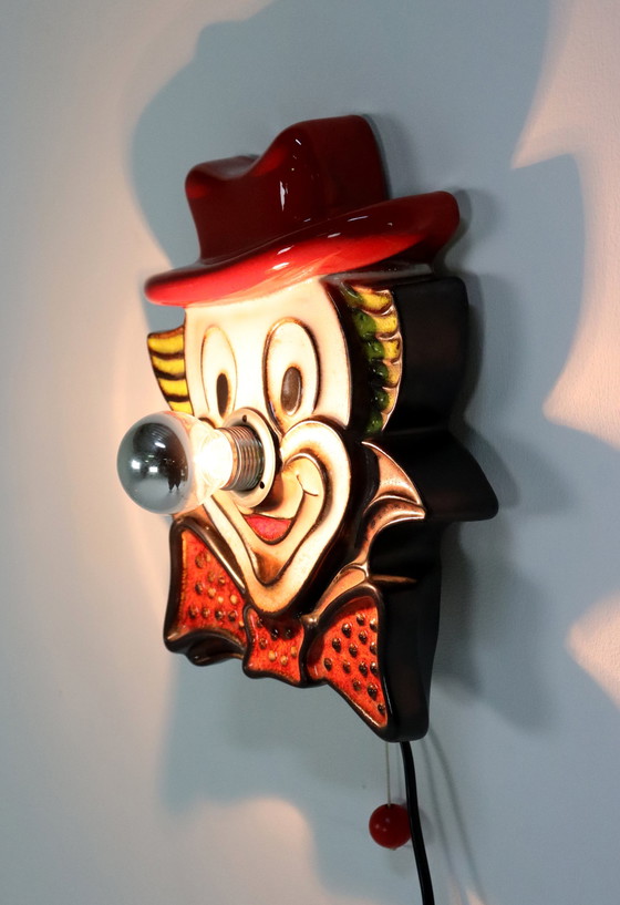 Image 1 of Keramieken Clowns Wandlamp Vintage