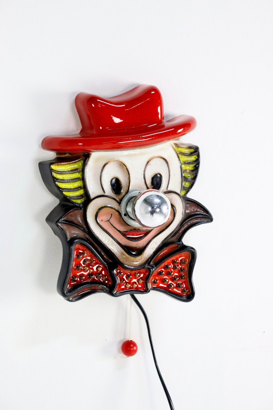 Image 1 of Keramieken Clowns Wandlamp Vintage