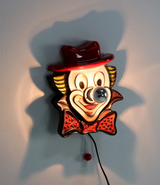 Image 1 of Keramieken Clowns Wandlamp Vintage