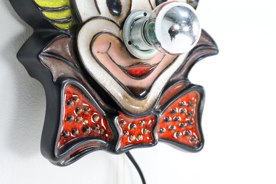 Image 1 of Keramieken Clowns Wandlamp Vintage