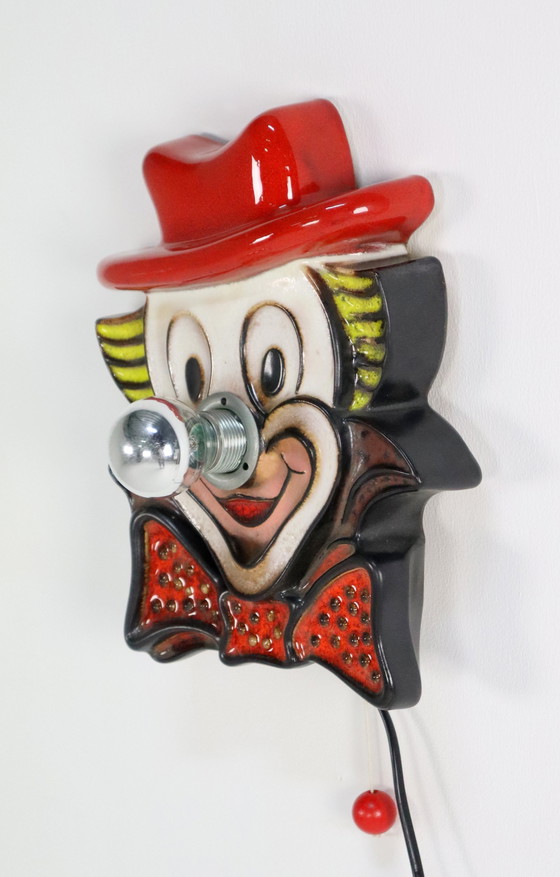 Image 1 of Keramieken Clowns Wandlamp Vintage