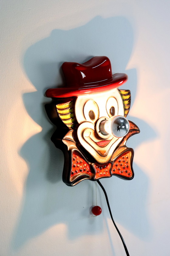 Image 1 of Keramieken Clowns Wandlamp Vintage