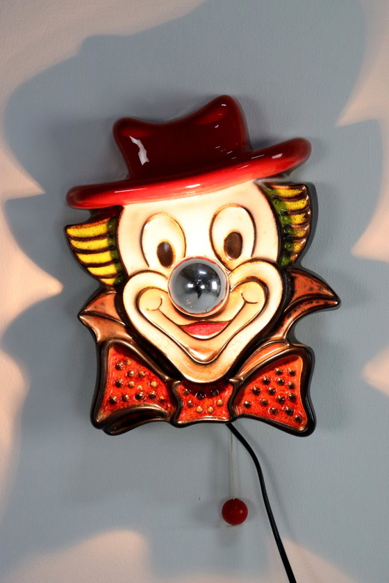 Image 1 of Keramieken Clowns Wandlamp Vintage