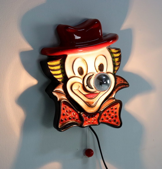 Image 1 of Keramieken Clowns Wandlamp Vintage