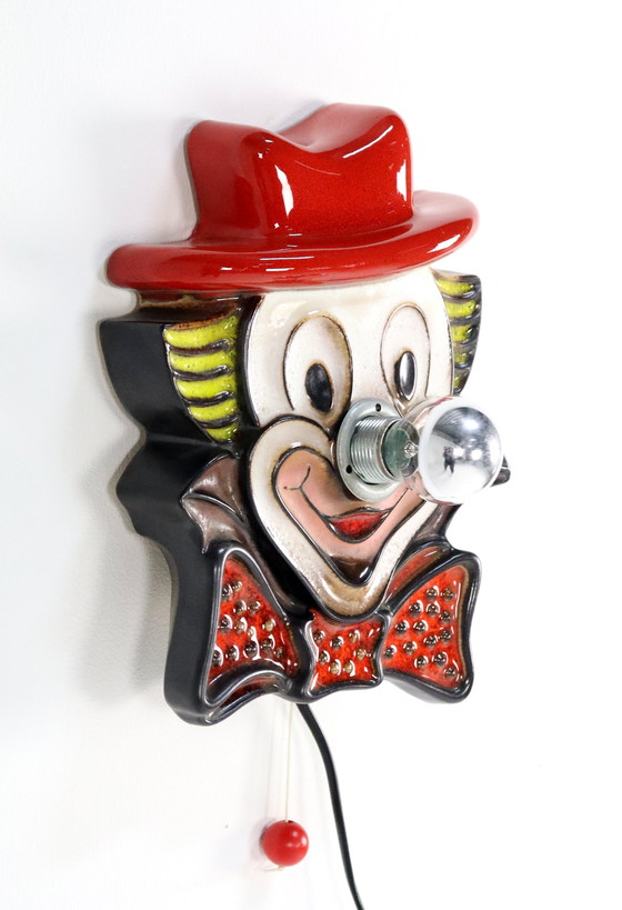 Image 1 of Keramieken Clowns Wandlamp Vintage