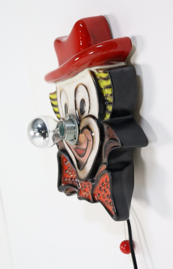 Image 1 of Keramieken Clowns Wandlamp Vintage