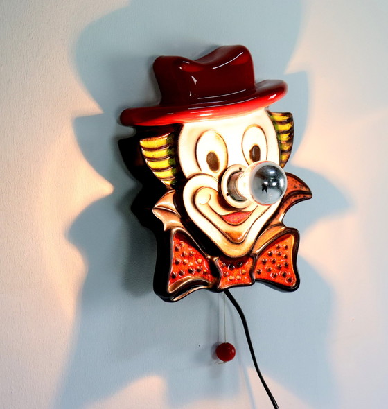 Image 1 of Keramieken Clowns Wandlamp Vintage