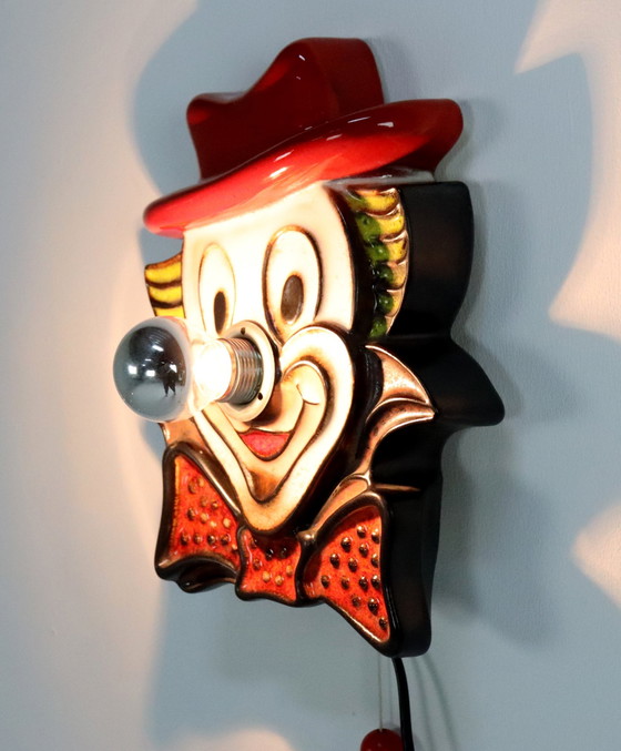 Image 1 of Keramieken Clowns Wandlamp Vintage