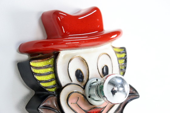 Image 1 of Keramieken Clowns Wandlamp Vintage