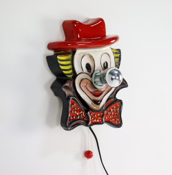 Image 1 of Keramieken Clowns Wandlamp Vintage