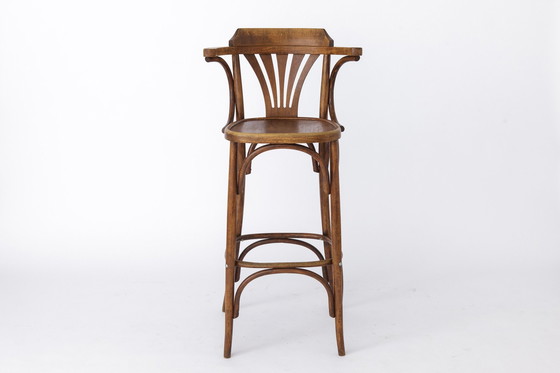 Image 1 of 1 Vintage houten Ierse Pub Hoge Krukken Met Bentwood Techniek 1960S-1970S