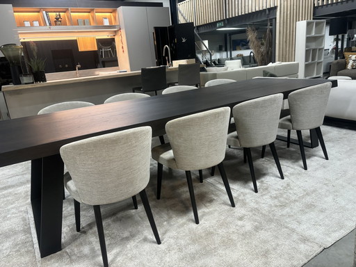 Minotti Aston Dining Chairs 8 Beschikbaar In Showroom Conditie 