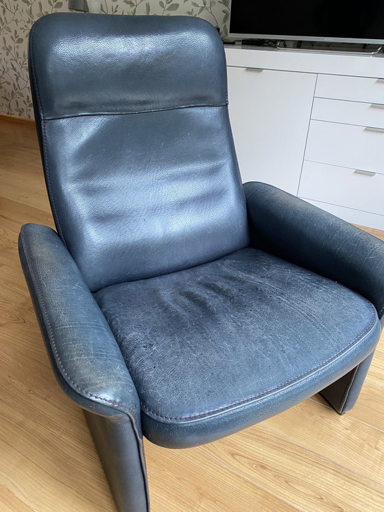 Image 1 of 2x De Sede Fauteuils Type Ds50. Donkerblauw