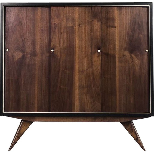 Scandinavische mid-century walnoten kast, jaren 1960