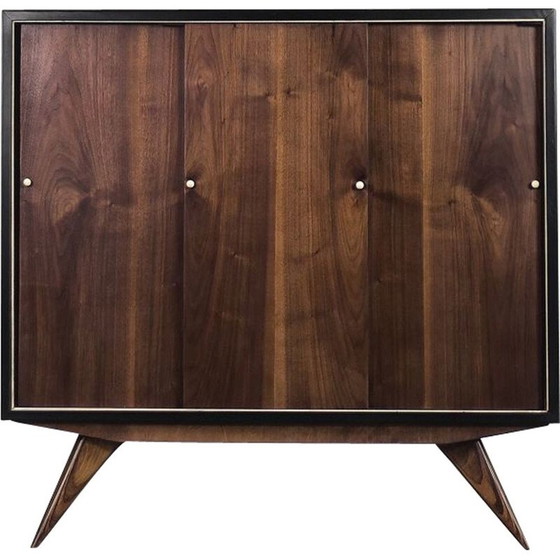 Image 1 of Scandinavische mid-century walnoten kast, jaren 1960