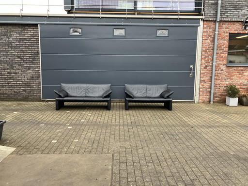 Jori Linea Salon 2,5 + 3Zit, Zwart Leder, Topstaat!!