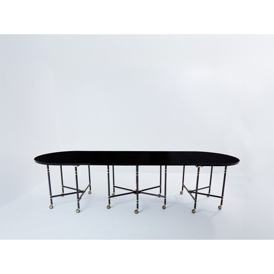 Image 1 of Vintage Royal uitschuifbare eettafel in massief eiken door Pierre Delbée voor Maison Jansen, 1960