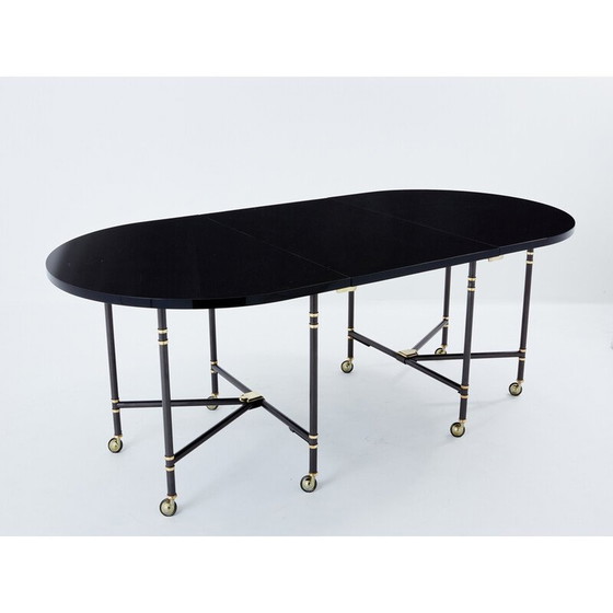 Image 1 of Vintage Royal uitschuifbare eettafel in massief eiken door Pierre Delbée voor Maison Jansen, 1960