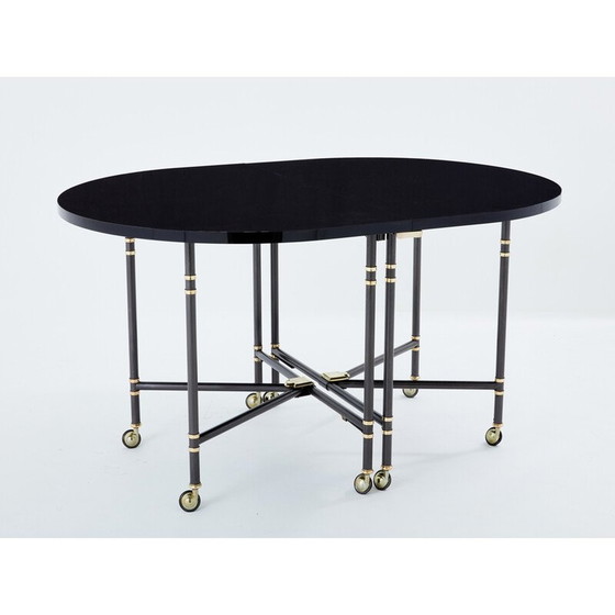 Image 1 of Vintage Royal uitschuifbare eettafel in massief eiken door Pierre Delbée voor Maison Jansen, 1960