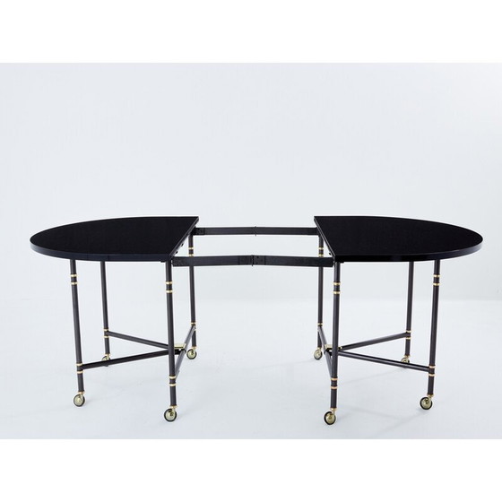 Image 1 of Vintage Royal uitschuifbare eettafel in massief eiken door Pierre Delbée voor Maison Jansen, 1960