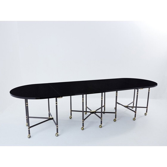 Image 1 of Vintage Royal uitschuifbare eettafel in massief eiken door Pierre Delbée voor Maison Jansen, 1960