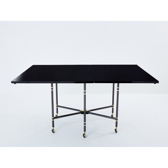 Image 1 of Vintage Royal uitschuifbare eettafel in massief eiken door Pierre Delbée voor Maison Jansen, 1960