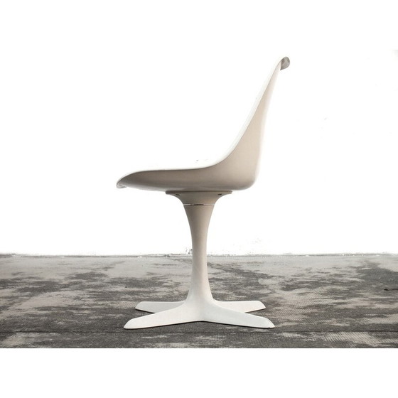 Image 1 of Set van 4 vintage witte plastic tulpenstoelen van Burke Maurice voor Arkana British, jaren 1960