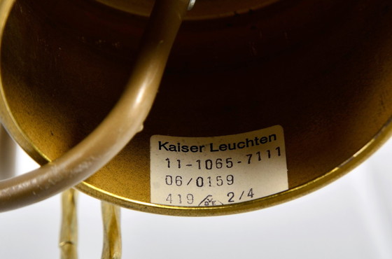 Image 1 of Messing hanglamp met glas van Kaiser Leuchten