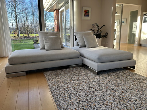 2X Flexform Hocker Met Leuning