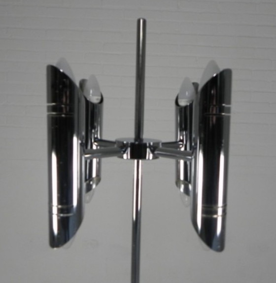 Image 1 of Mid-eeuwse vintage chromen vloerlamp uit het ruimtetijdperk, jaren 1960