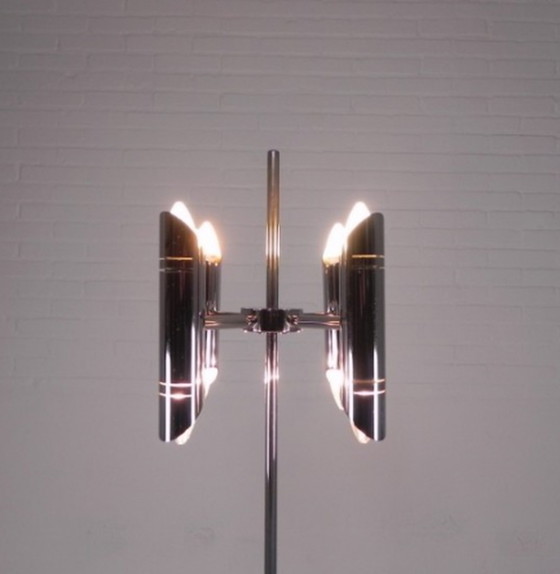 Image 1 of Mid-eeuwse vintage chromen vloerlamp uit het ruimtetijdperk, jaren 1960