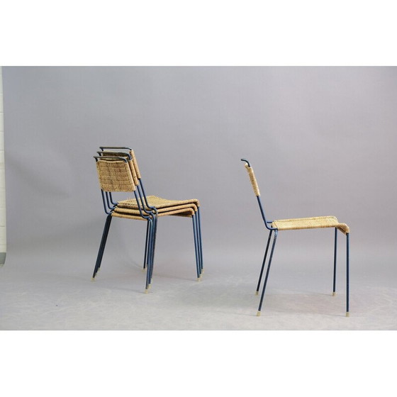 Image 1 of Set van 4 vintage stapelbare stoelen van Paul Schneider Esleben voor Wilde en Spieth, Duitsland 1950