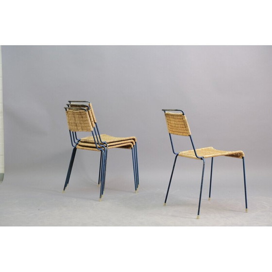 Image 1 of Set van 4 vintage stapelbare stoelen van Paul Schneider Esleben voor Wilde en Spieth, Duitsland 1950