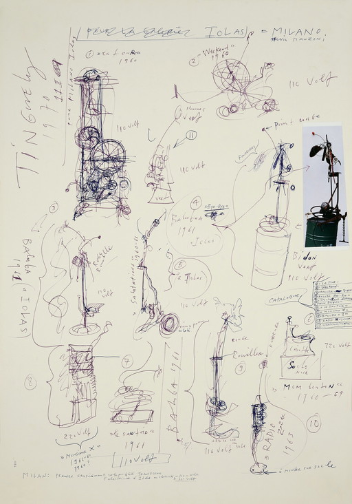 Jean Tinguely - affiche - 'Tentoonstelling 60's design- 70's design'