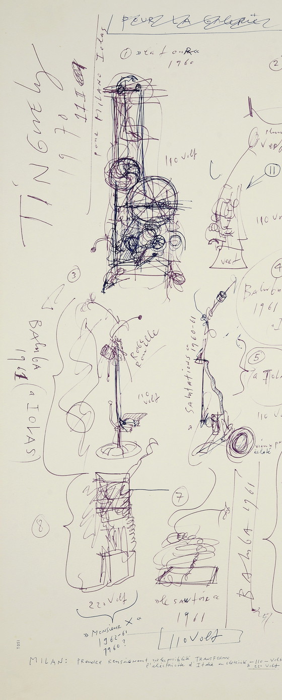 Image 1 of Jean Tinguely - affiche - 'Tentoonstelling 60's design- 70's design'