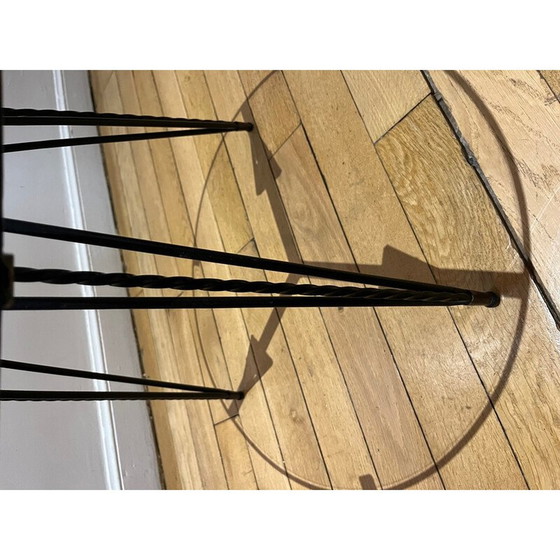 Image 1 of Vintage smeedijzeren kolomtafel, 1950