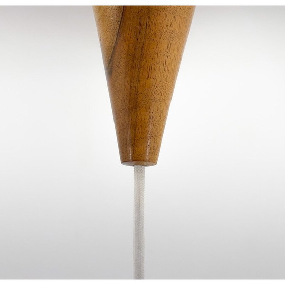 Image 1 of Vintage hanglamp van hout en glas voor Uluv, Tsjecho-Slowakije 1960