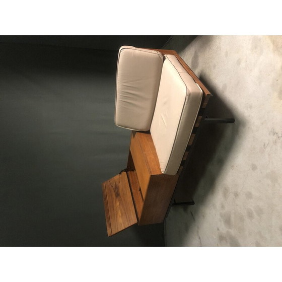 Image 1 of Vintage metalen en teakhouten drankenkastbank van Robin Day voor Hille, 1960