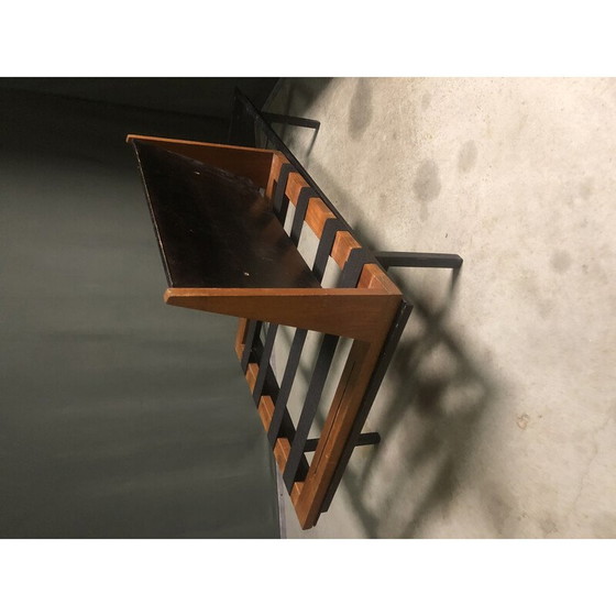 Image 1 of Vintage metalen en teakhouten drankenkastbank van Robin Day voor Hille, 1960