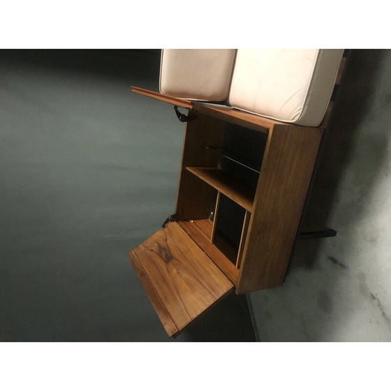 Image 1 of Vintage metalen en teakhouten drankenkastbank van Robin Day voor Hille, 1960