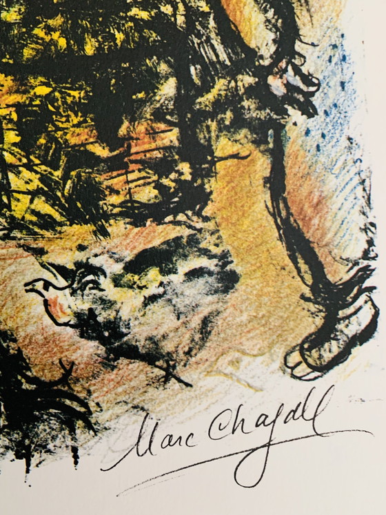 Image 1 of Marc Chagall - Saint Familie - Pace Gallery - 1976 - Kleuren Offsetlithografie. Gesigneerd In De Plaat. 