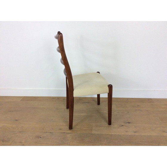 Image 1 of Set van 6 vintage palissander eetkamerstoelen met ladderrug 1960