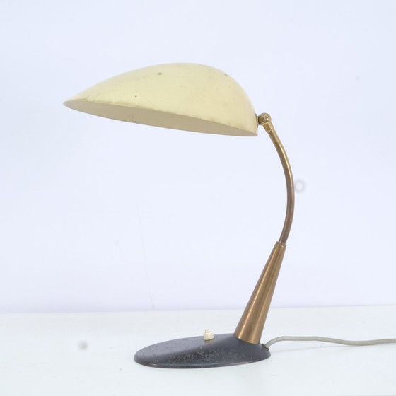 Image 1 of Vintage Italiaanse Tafellampen met metalen kap, jaren 60